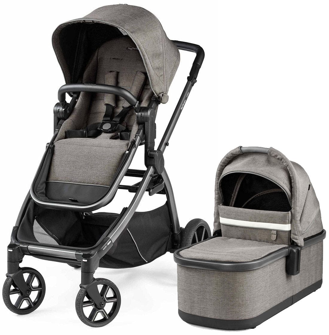 Peg Perego YPSI Stroller + Bassinet Bundle - City Grey - IP1528NA00BA53VG13-BAS