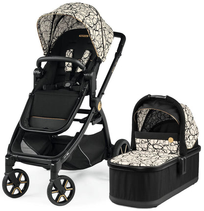 Peg Perego YPSI Stroller + Bassinet Bundle - Graphic Gold - IP1528NA00AB50RO01-BAS