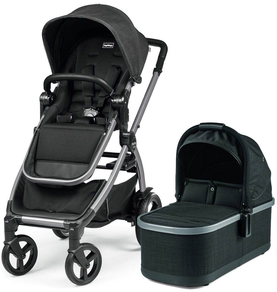Peg Perego YPSI Stroller + Bassinet Bundle - Onyx - IP1528NA00SO13DX13-BAS