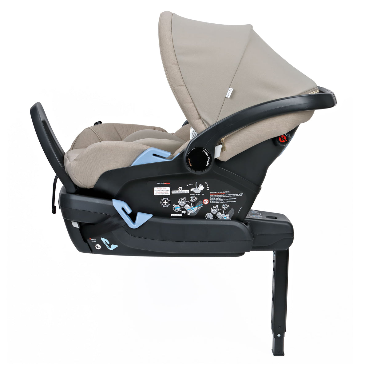 PEG Primo Viaggio infant car seat with base and adjustable canopy in beige