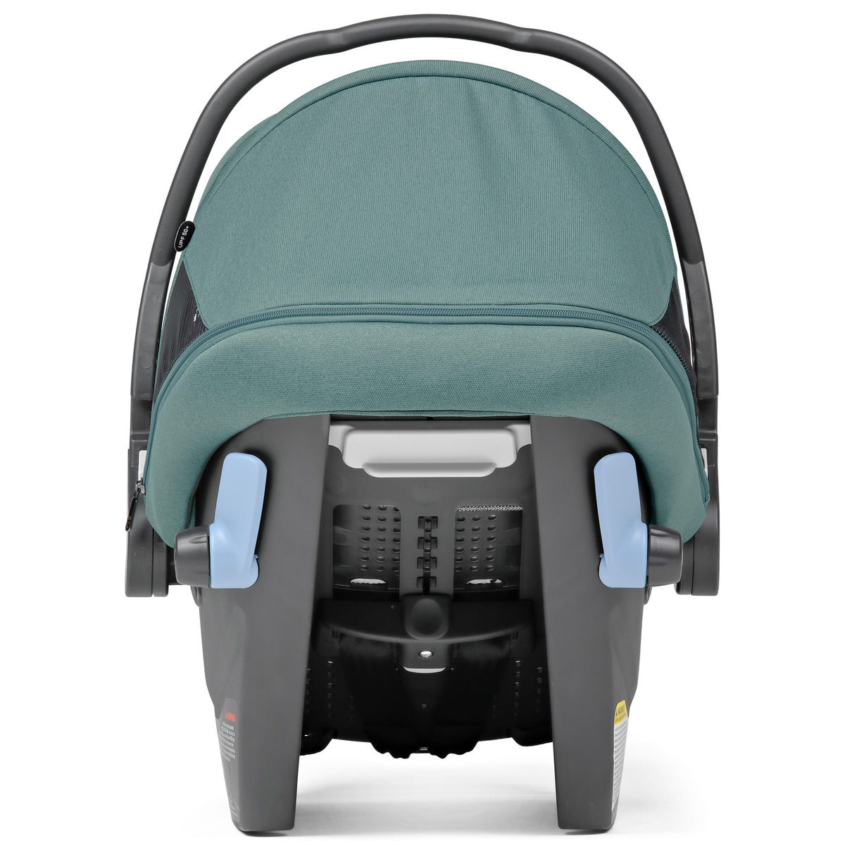 PEG infant car seat with teal canopy and black handle