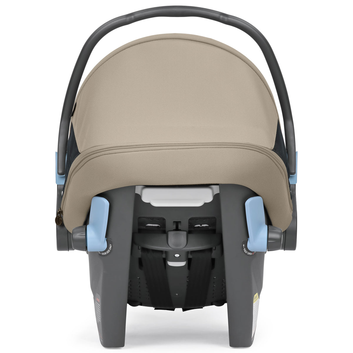 PEG infant car seat with beige canopy and grey base