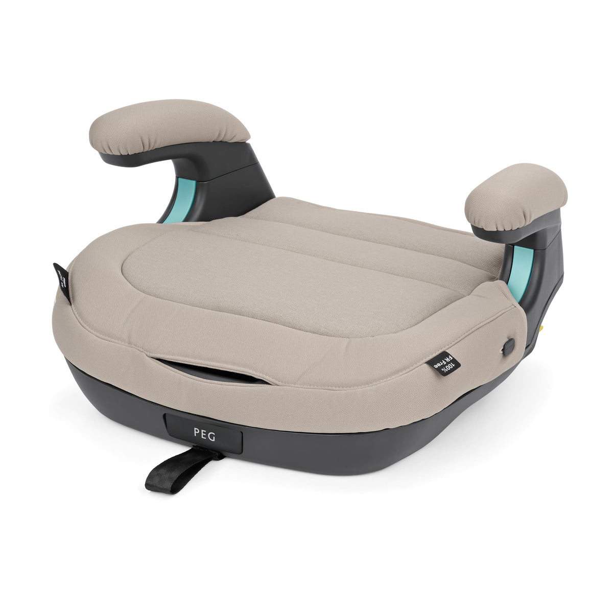 Beige PEG backless booster car seat with armrests