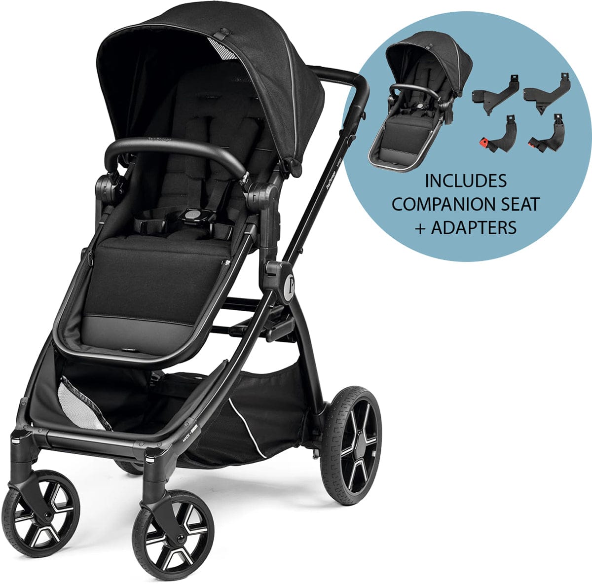 PEG Ypsi Double Stroller Bundle - True Black - IP2400NA00GM26GU13-DBL