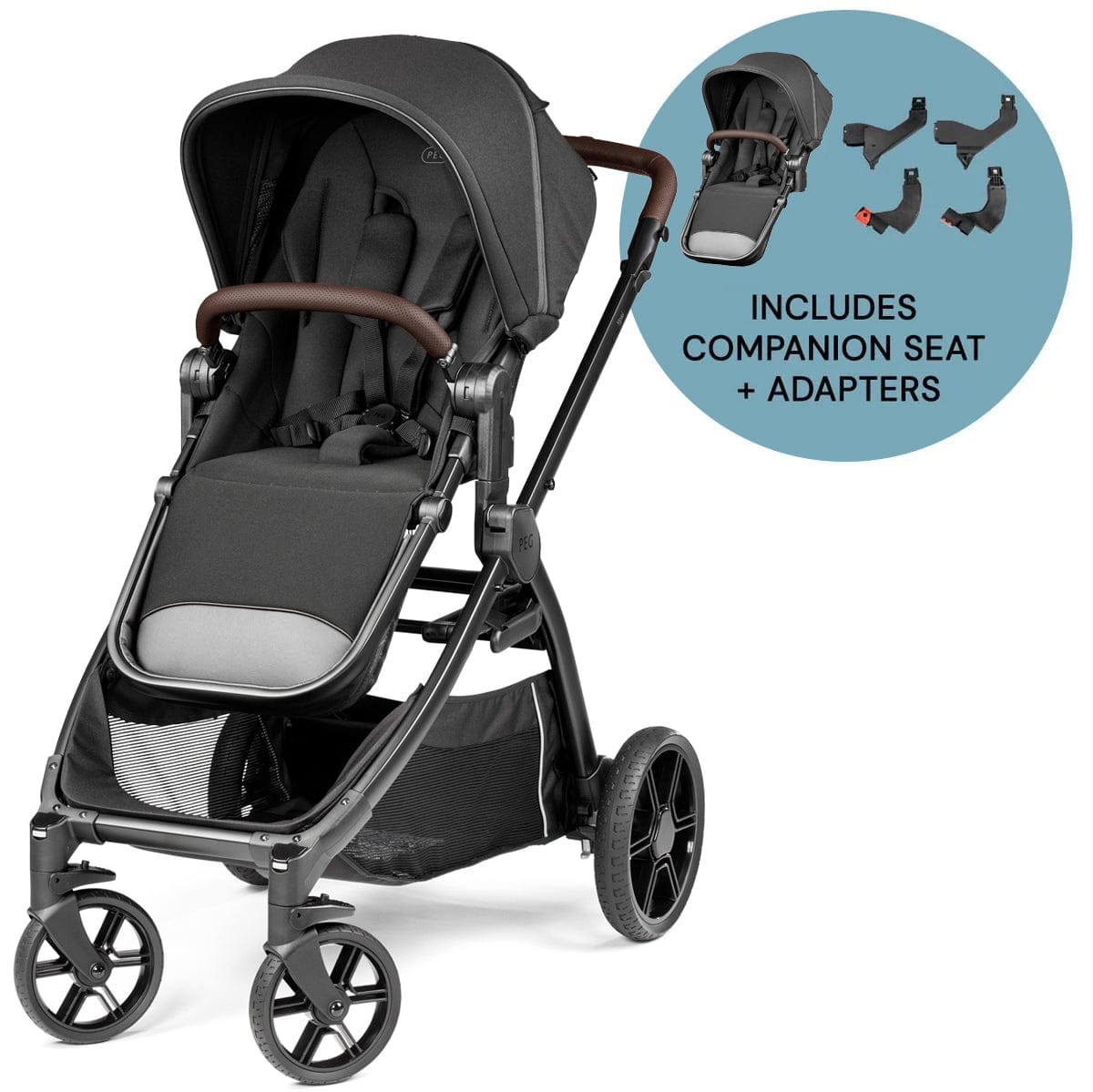 PEG YPSI 2025 Double Stroller Bundle - True Black - IP38000000MO13-IS14280000MO13