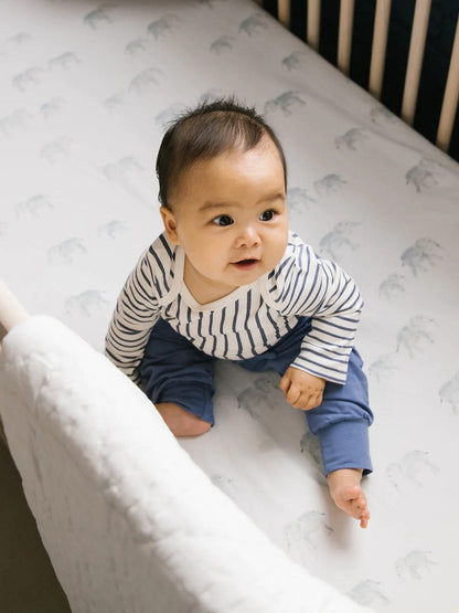 Petit Pehr Follow Me Organic Crib Sheet - Follow Me Elephant - WCECS