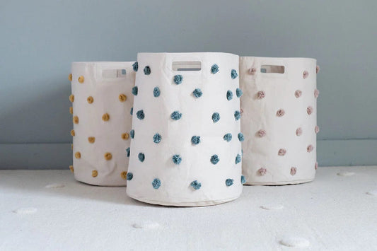 Petit Pehr Pom Pom Basket - Hamper - Deep Sea - PPH22