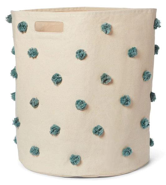 Petit Pehr Pom Pom Basket - Hamper - Deep Sea - PPH22