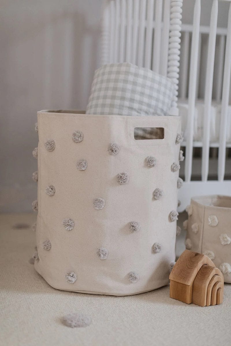 Petit Pehr Pom Pom Basket - Hamper - Grey - PPH03