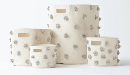 Petit Pehr Pom Pom Basket - Mini - Grey - PPM03