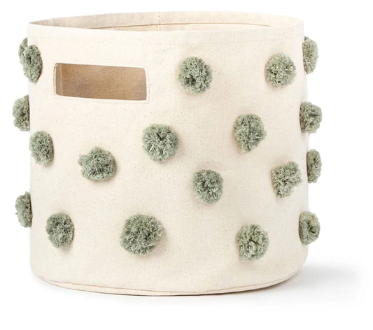 Petit Pehr Pom Pom Basket - Pint - Sage - PPPT24