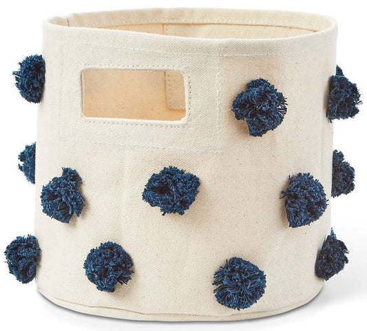 Petit Pehr Pom Pom Mini Storage Basket - Navy - PPM08