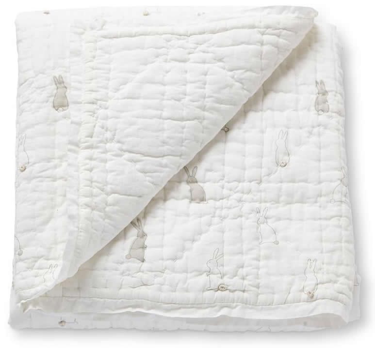 Petit Pehr Quilted Nursery Blanket - Bunny Hop - BNHBLK