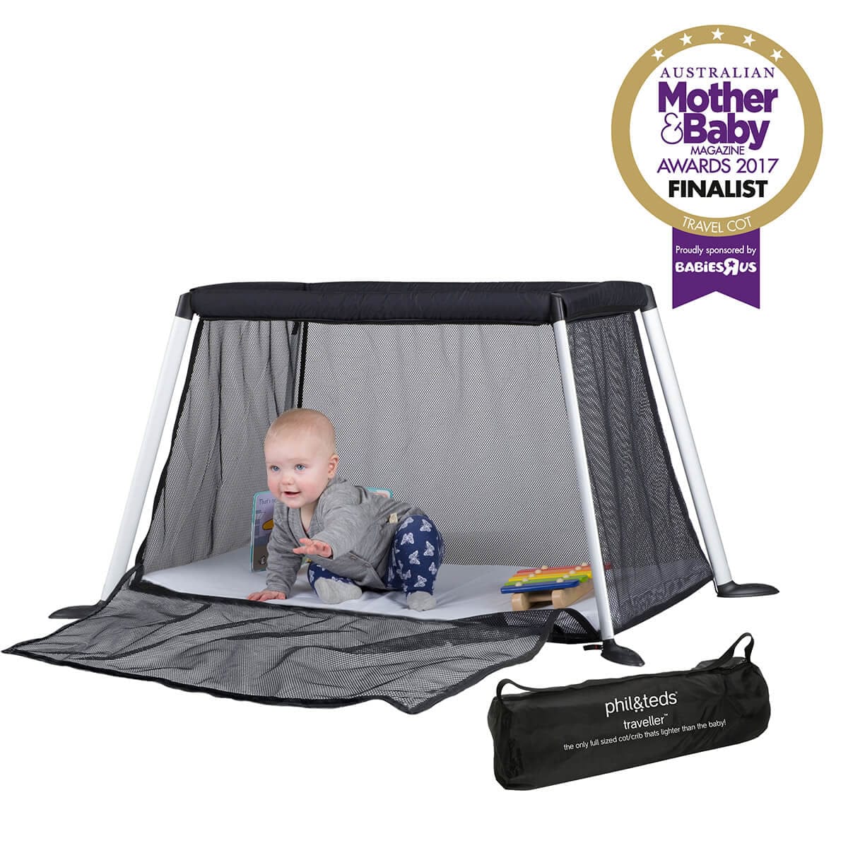 Phil & Teds Traveller Crib V4 - Black - TR-V4US-5
