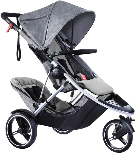 Phil & Teds Dash Double Stroller - Grey - DASH-V5-7-DOUBLE