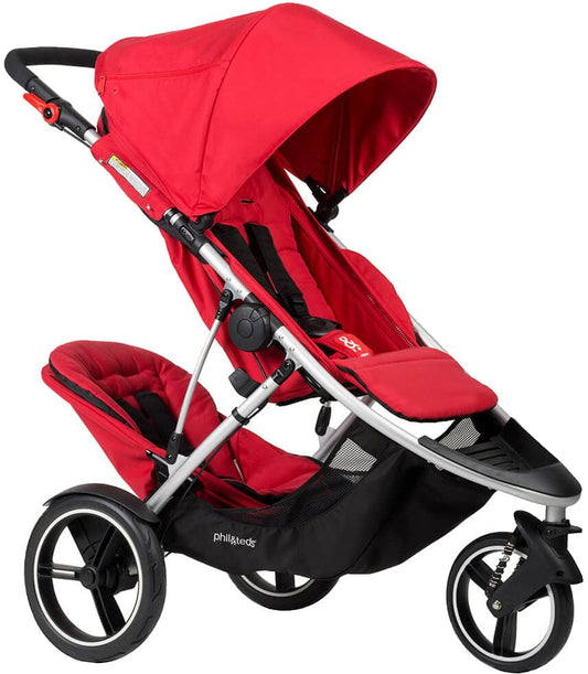 Phil & Teds Dash Double Stroller - Red - DASH-V5-11-DOUBLE