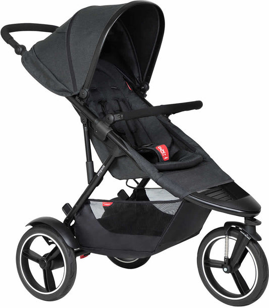 Phil & Teds Dash Stroller & Liner - Black/Black - PT-DASH-V6-5-BLACK