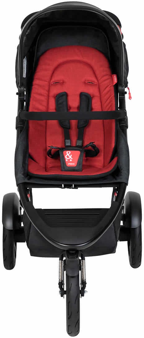 Phil & Teds Dash Stroller & Liner - Black/Chilli - PT-DASH-V6-5-CHILLI
