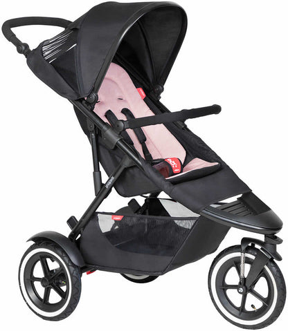 Phil & Teds Sport Stroller & Liner - Black/Blush - PT-SPORT-V6-5-BLUSH