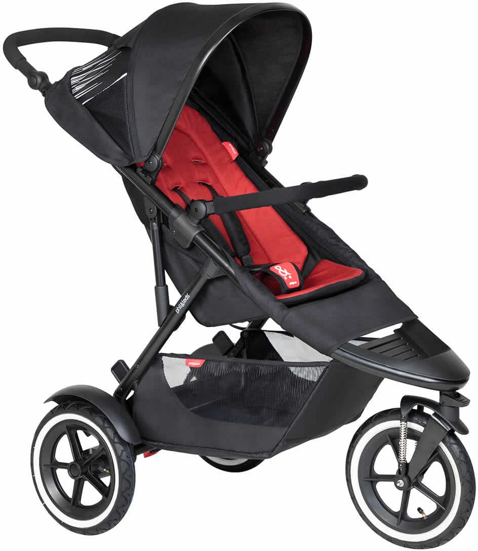 Phil & Teds Sport Stroller & Liner - Black/Chilli - PT-SPORT-V6-5-CHILLI