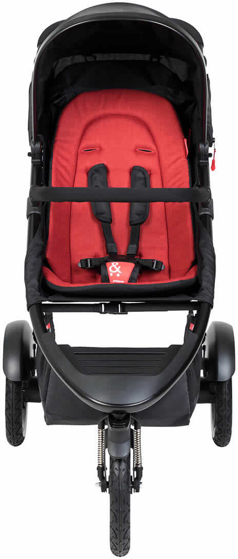 Phil & Teds Sport Stroller & Liner - Black/Chilli - PT-SPORT-V6-5-CHILLI