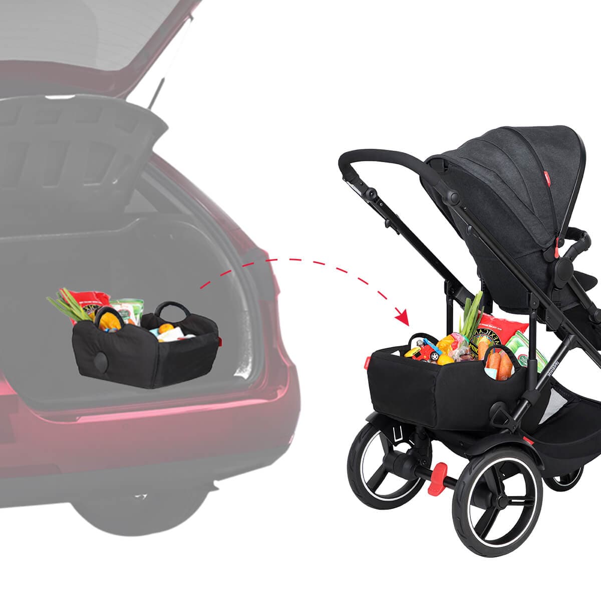 Phil & Teds Tote Inline Storage - Black - PT-STORAGE-TOTE-V6-5