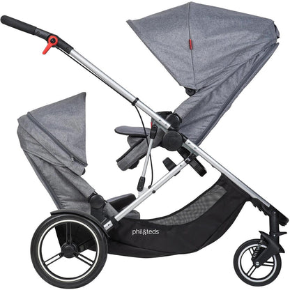 Phil & Teds Voyager Double Stroller - Charcoal Marl - VOY-V1-7-DOUBLE