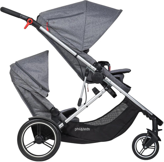 Phil & Teds Voyager Double Stroller - Charcoal Marl - VOY-V1-7-DOUBLE