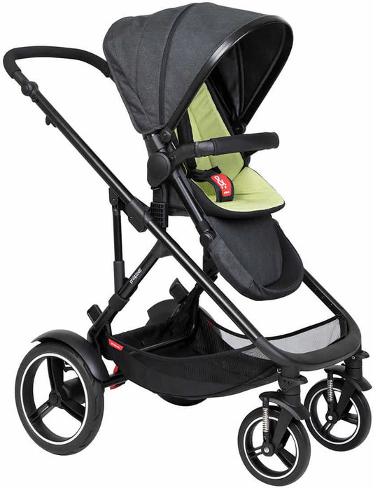 Phil & Teds Voyager Stroller & Liner - Black/Apple - PT-VOYAGER-V6-5-APPLE