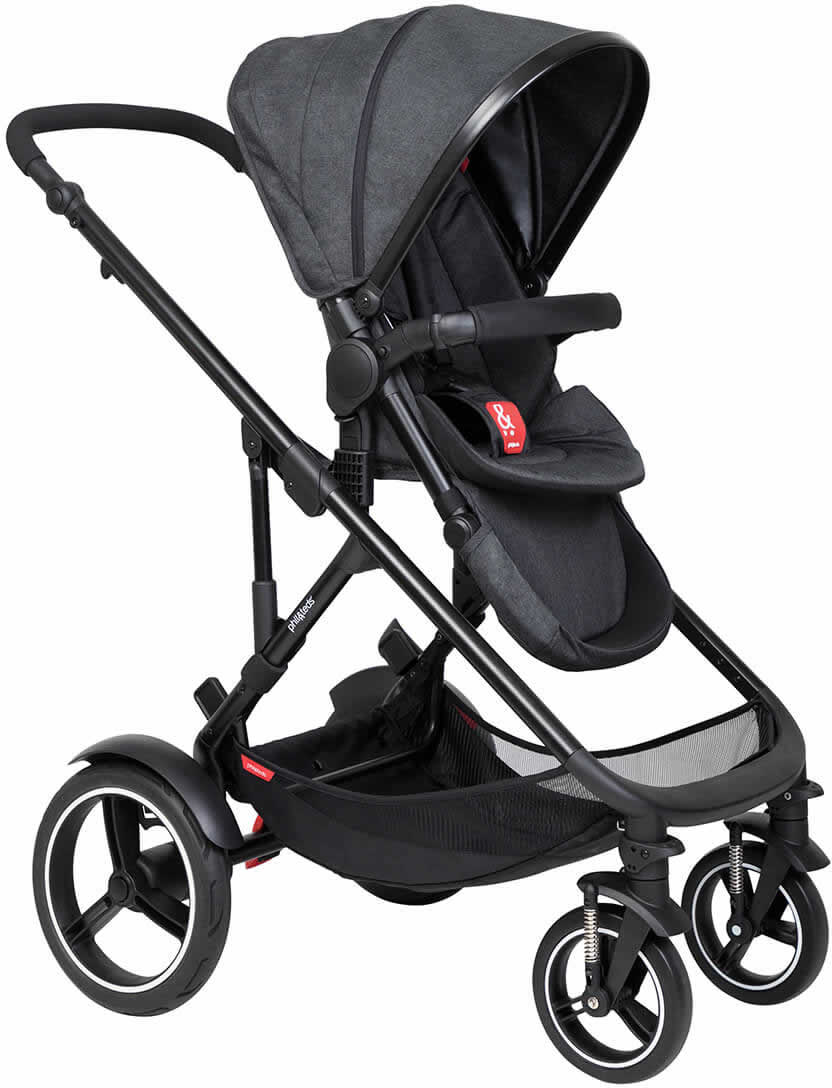 Phil & Teds Voyager Stroller & Liner - Black/Black - PT-VOYAGER-V6-5-BLACK