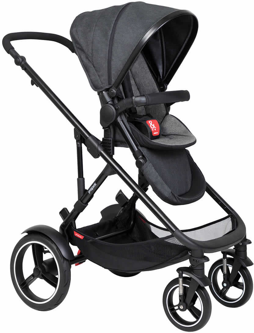 Phil & Teds Voyager Stroller & Liner - Black/Charcoal - PT-VOYAGER-V6-5-COAL