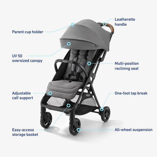 Graco Ready2Jet Compact Stroller - Lilac Mod - 2212123