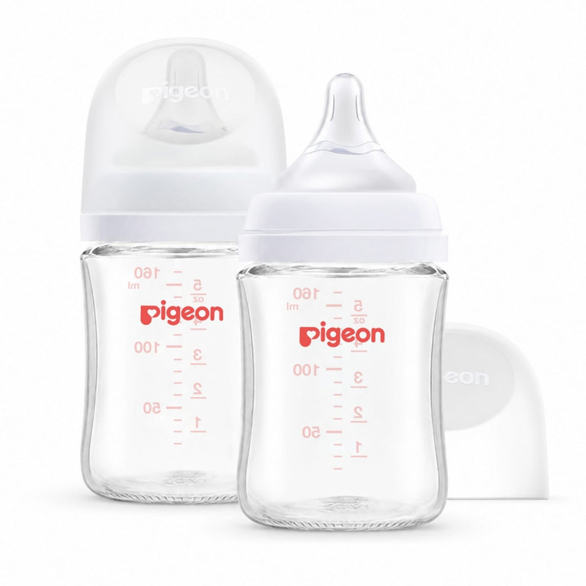 Pigeon Glass Wide Neck Baby Bottle, 5.4 oz - 2 Pack