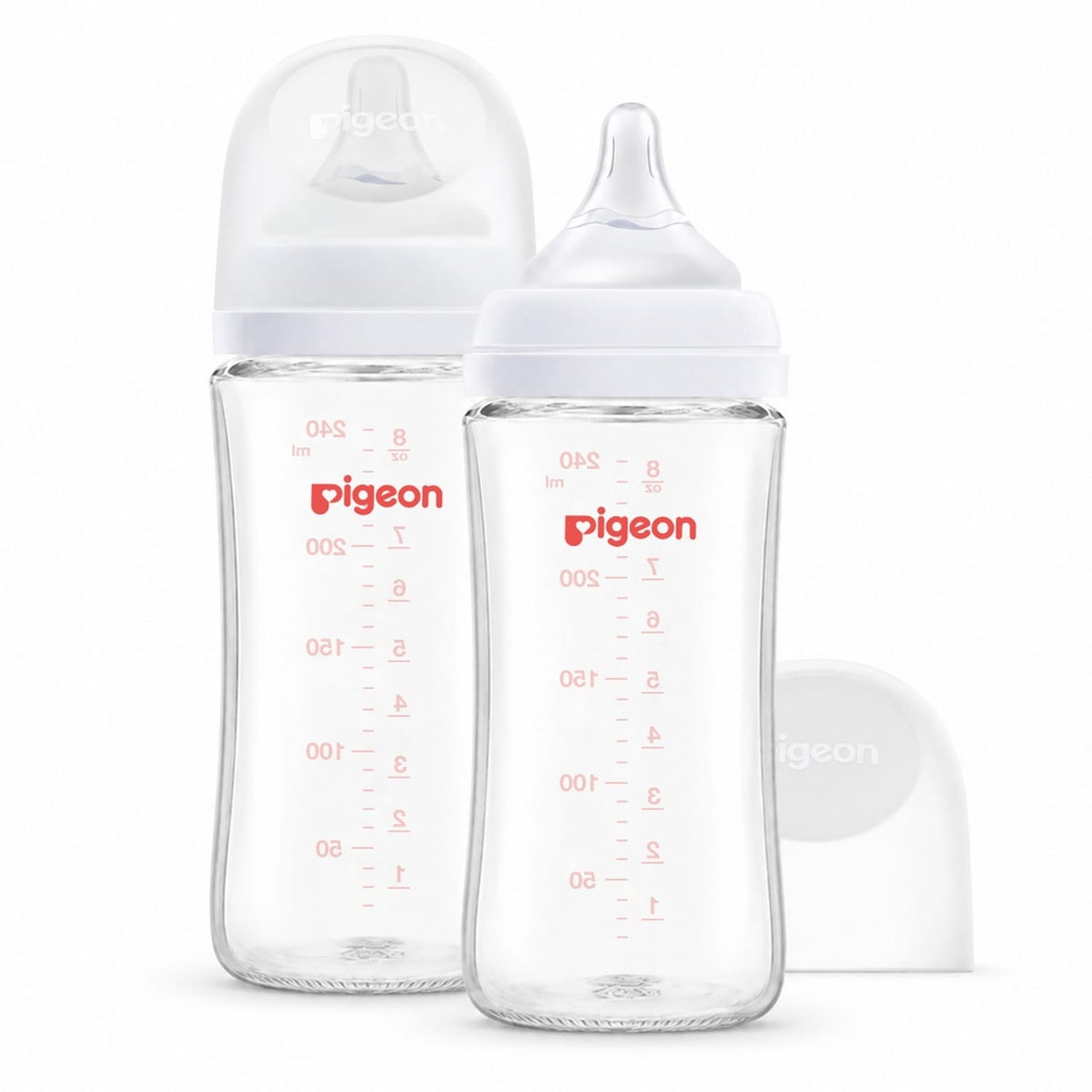 Pigeon Glass Wide Neck Baby Bottle, 8.1 oz - 2 Pack