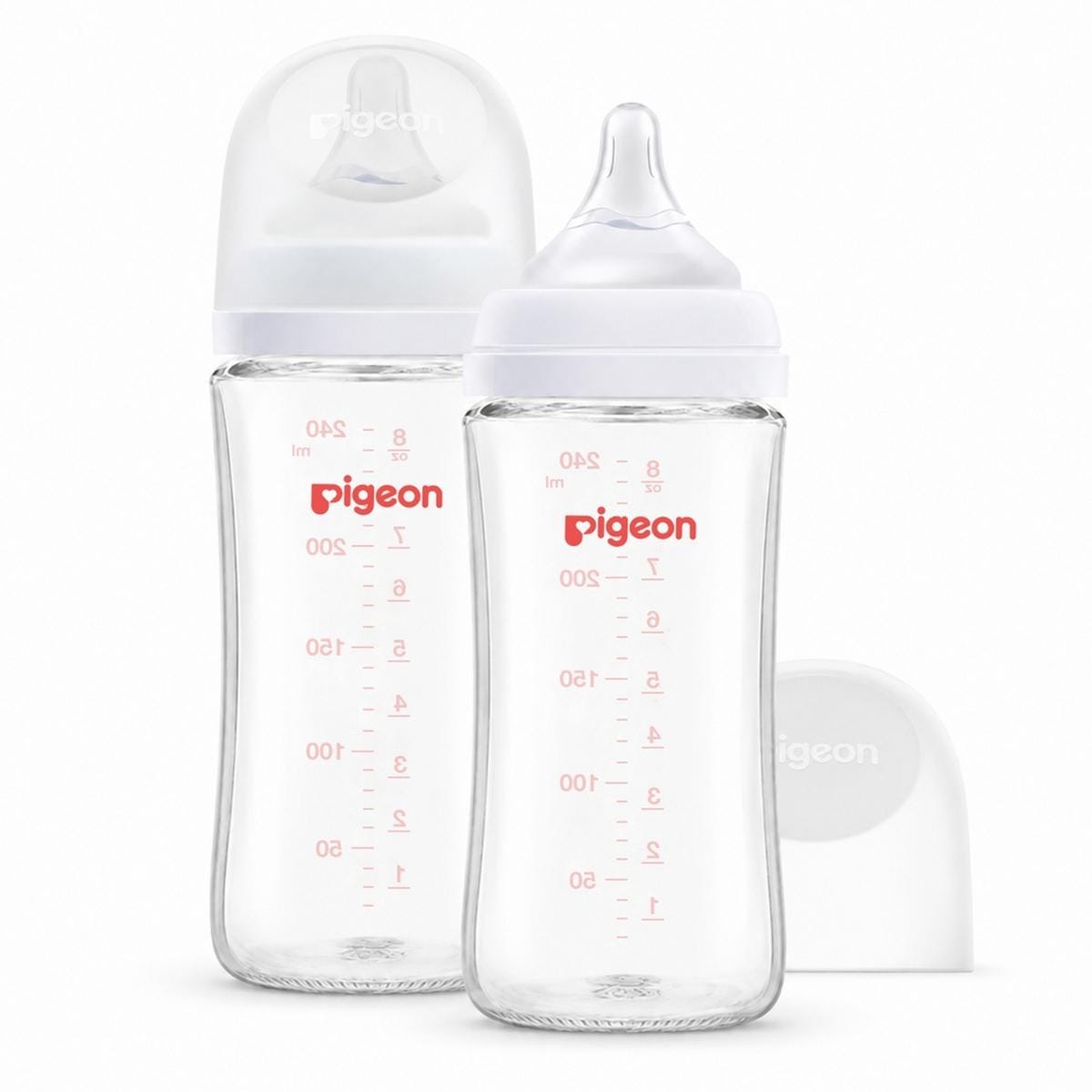 Pigeon Glass Wide Neck Baby Bottle, 8.1 oz - 2 Pack