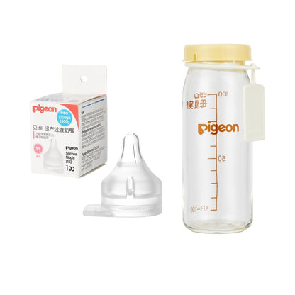 Pigeon Preemie Glass Bottle 3.38 oz + Preemie Nipple SS