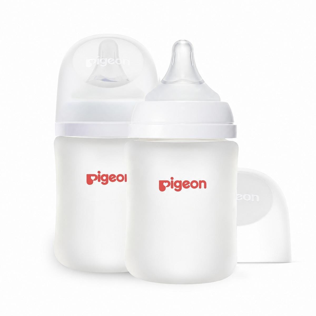 Pigeon Silicone Coated Glass Baby Bottle Wide Neck, 5 oz - 2 Pack