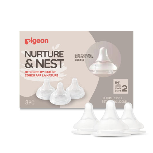 Pigeon Silicone Nipple S, 1+ Months - 4 Pack