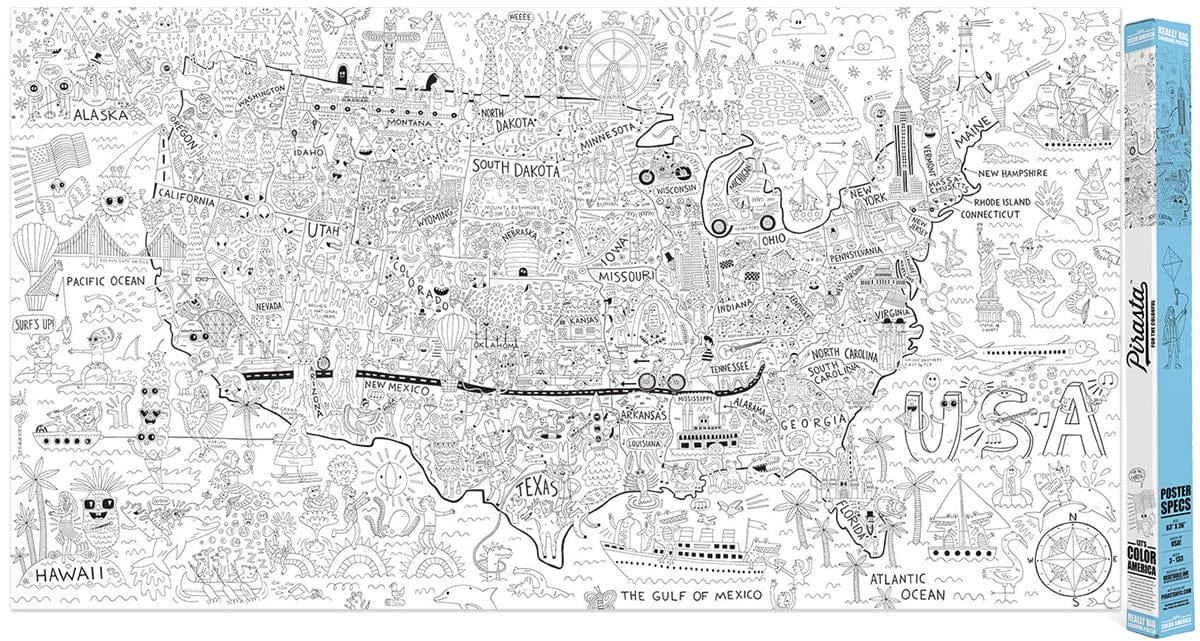 Pirasta Let's Color America Big Coloring Poster - 100102