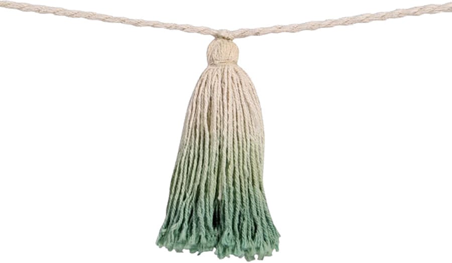 Lorena Canals Tie-Dye Pom Pom Garland - Green - GARL-TIE-GR