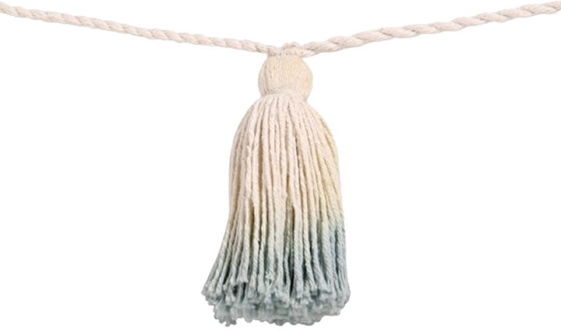 Lorena Canals Tie-Dye Pom Pom Garland - Vintage Blue - GARL-TIE-VINTBL