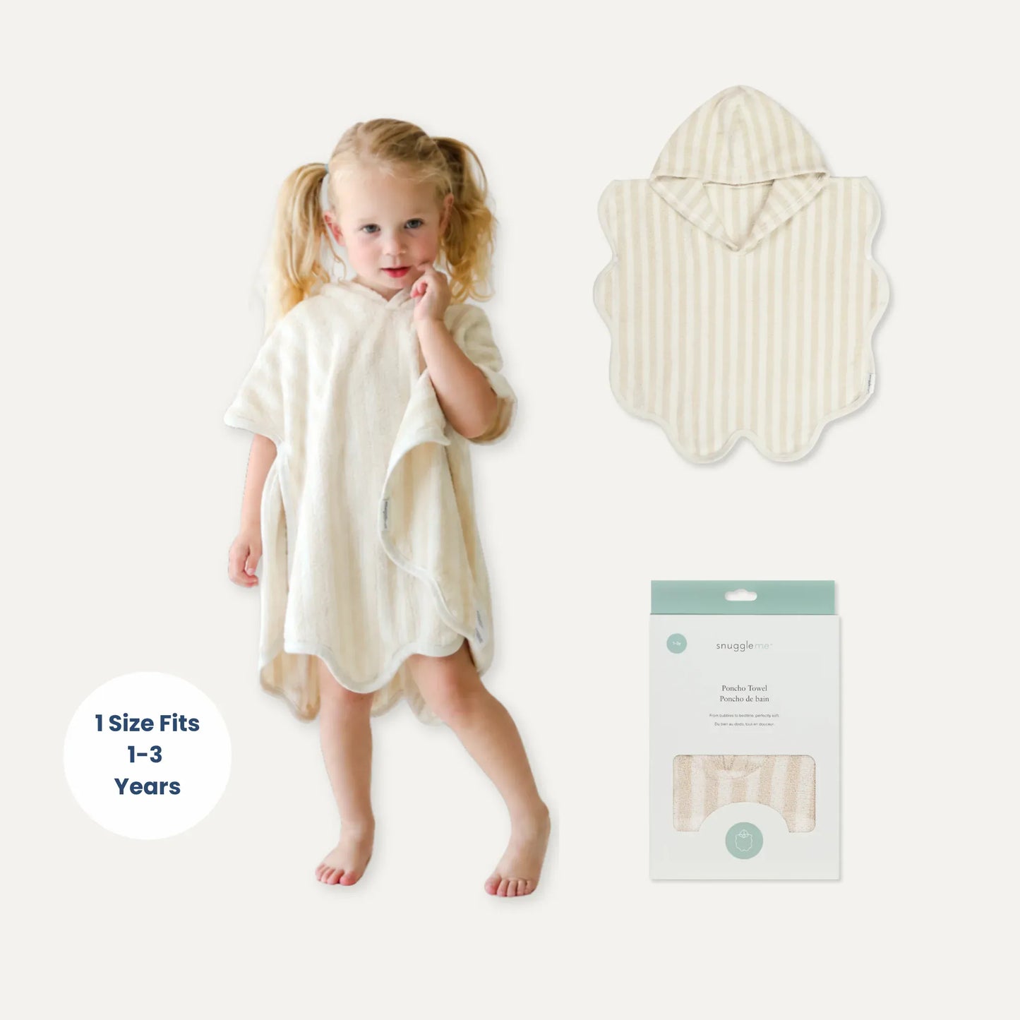Snuggle Me Poncho Towel - Natural