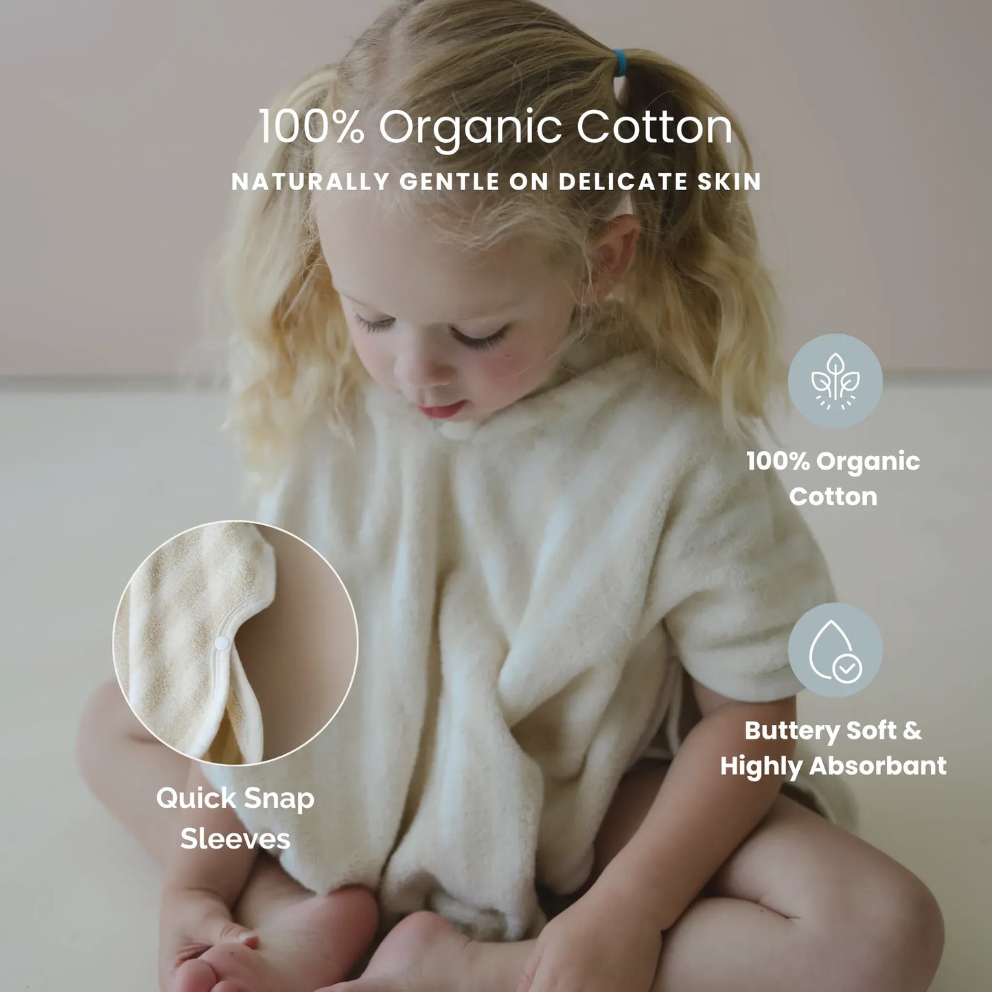 Snuggle Me Poncho Towel - Natural