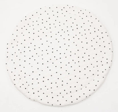 Poppyseed Play Extra Padded Round Play Mat - Black Squiggle Dot - 8.50051E+11