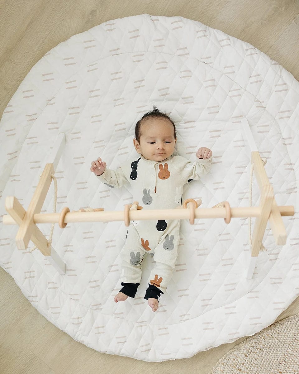 Poppyseed Play Extra Padded Round Play Mat - Neutral Lines - 8.50051E+11