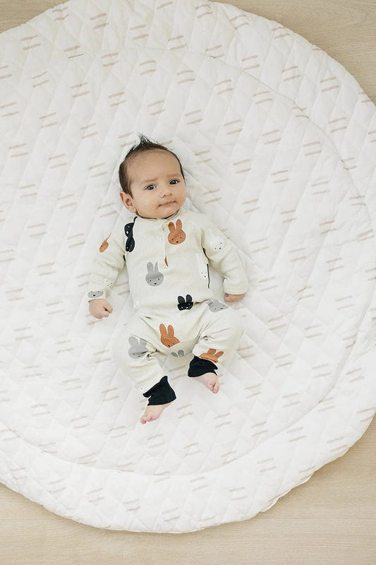 Poppyseed Play Extra Padded Round Play Mat - Neutral Lines - 8.50051E+11