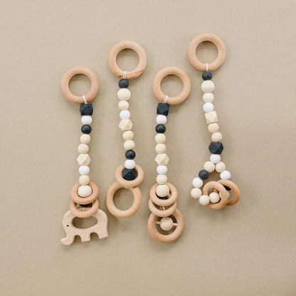 Poppyseed Play Wooden Baby Gym - Natural / Black Toys - NATGYM-HT-BLACK