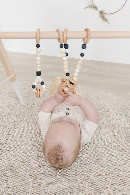 Poppyseed Play Wooden Baby Gym - Natural / Black Toys - NATGYM-HT-BLACK