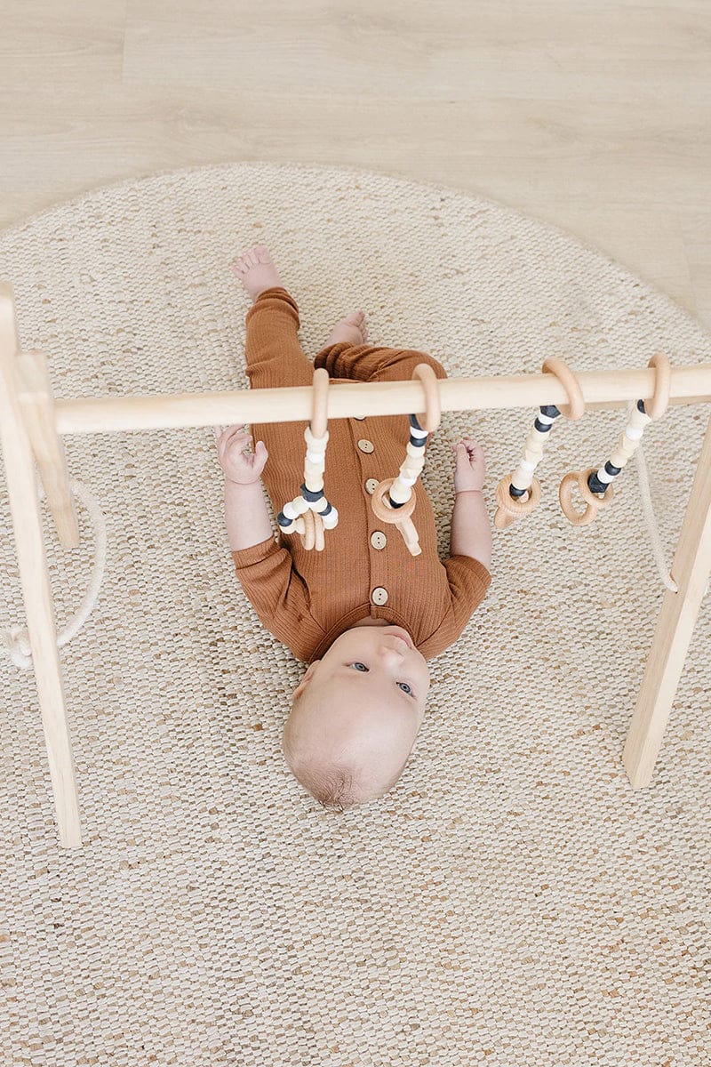 Poppyseed Play Wooden Baby Gym - Natural / Black Toys - NATGYM-HT-BLACK