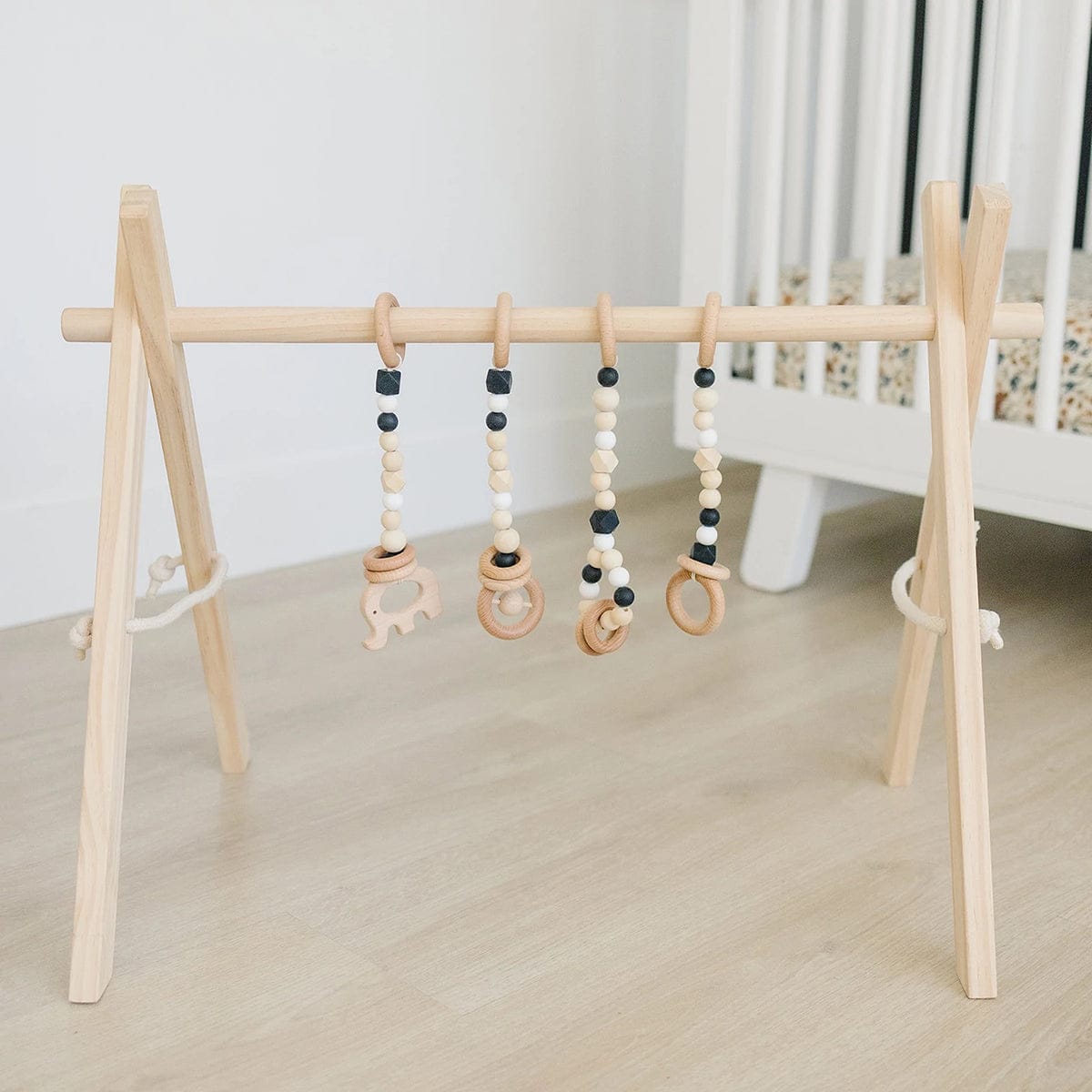 Poppyseed Play Wooden Baby Gym - Natural / Black Toys - NATGYM-HT-BLACK
